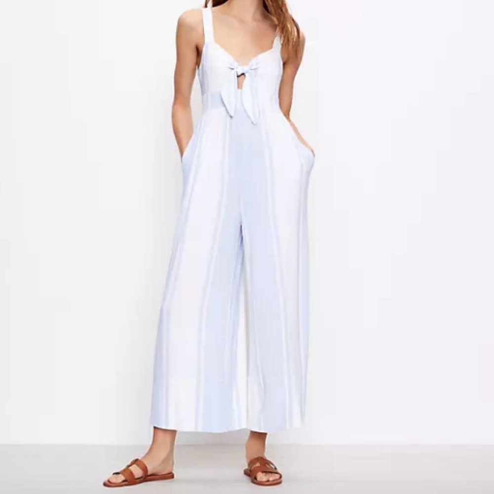 LOFT Beach Tie Front Jumpsuit